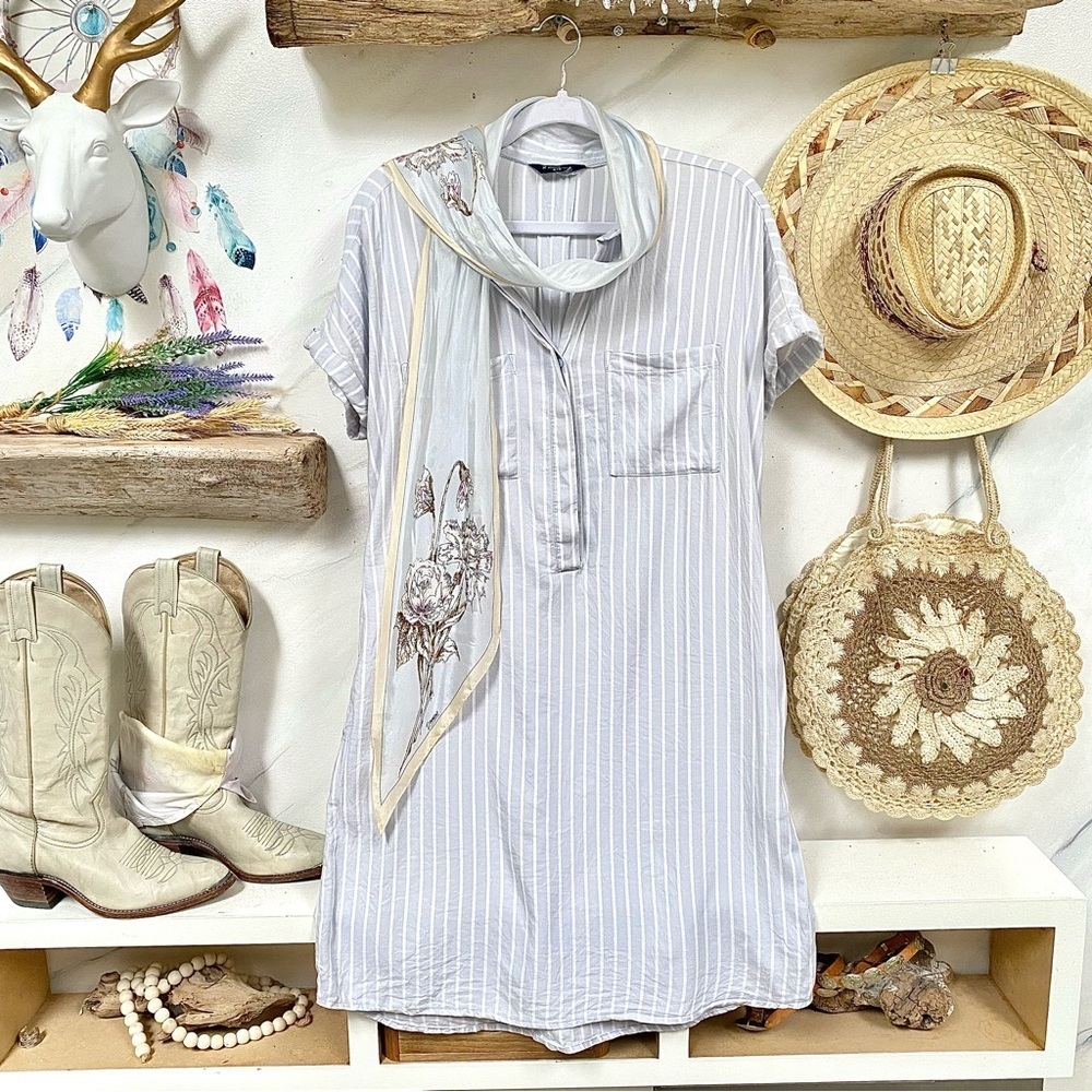 Comfy stripe Market summer boho dress w resort vacay cruise vibe - Picture 10 of 10